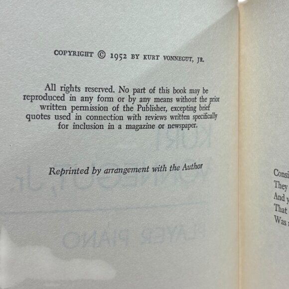 Kurt Vonnegut Jr. Hardcover Books Set Of 3: Player Piano God Bless You Mr. Rosew - Picture 3 of 8